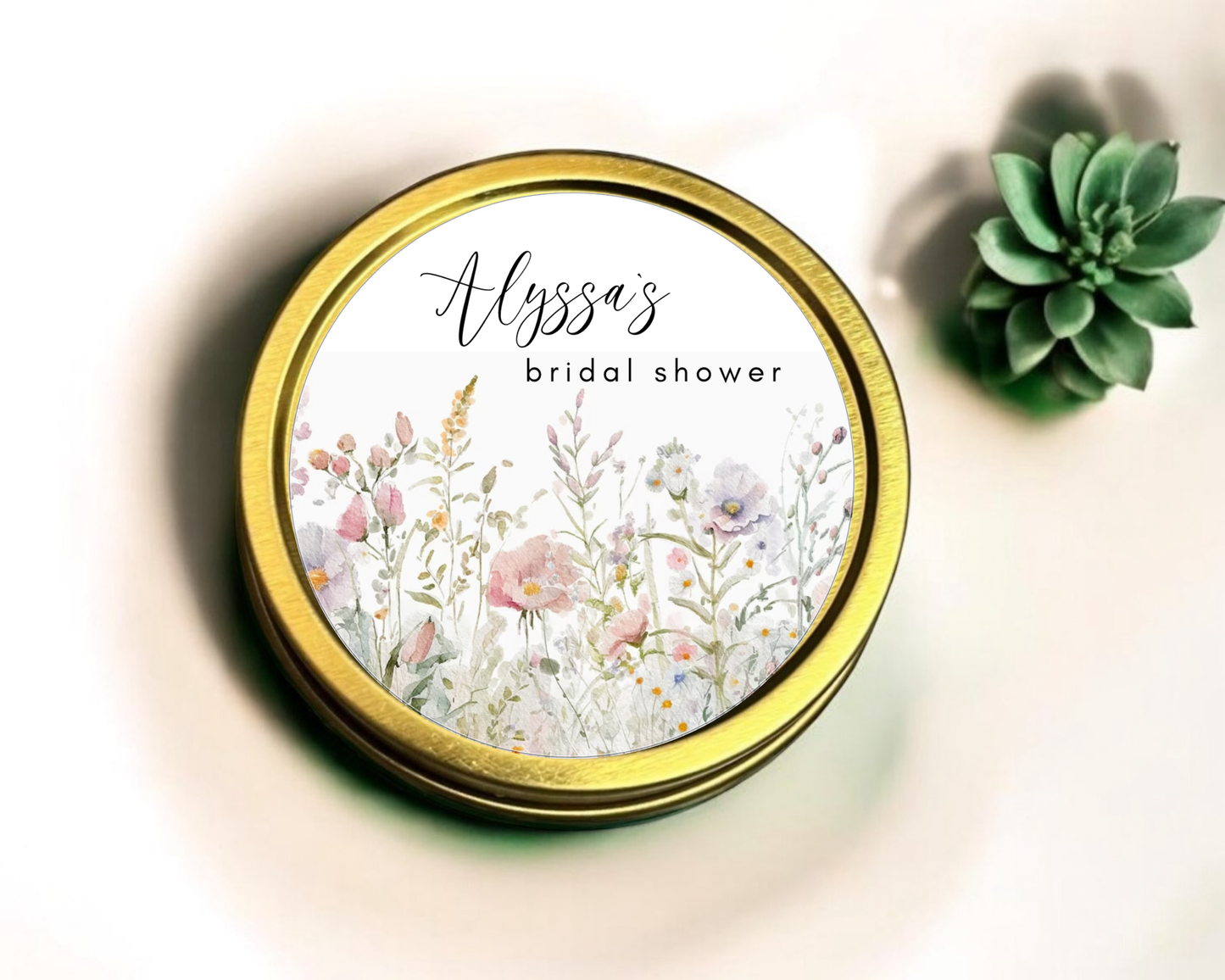 Wildflower Bridal Shower - Wedding Soy Wax Candle - Set of 1