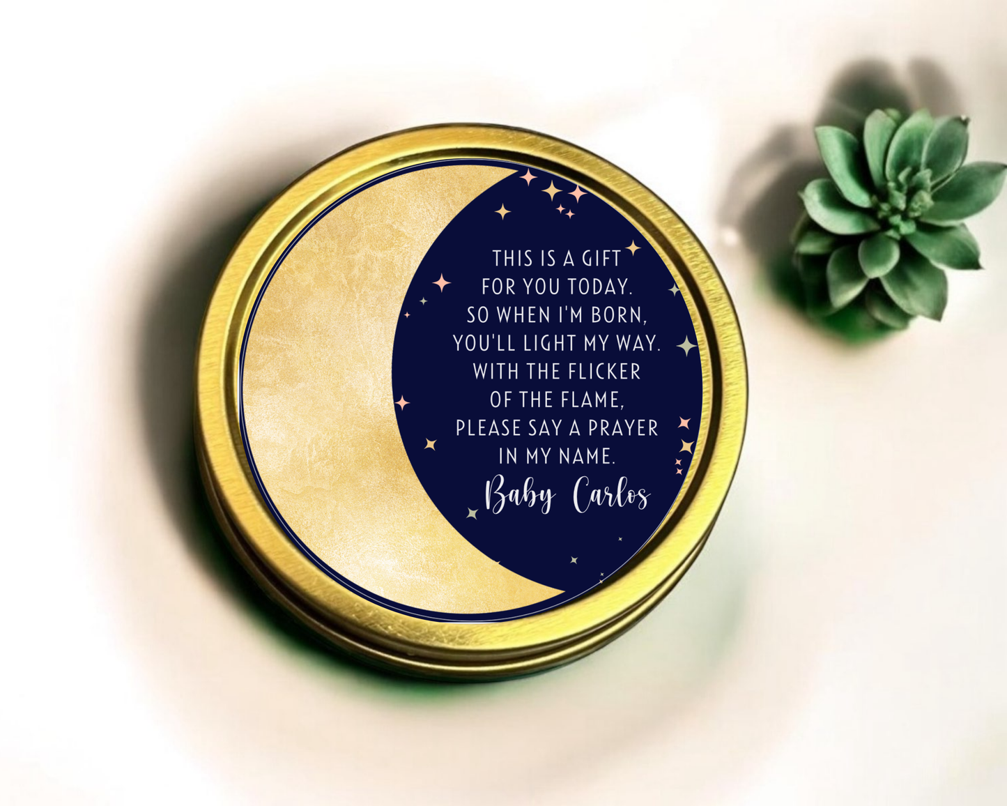 Moonlight - Prayer Baby Shower Soy Wax Candle - Set of 1