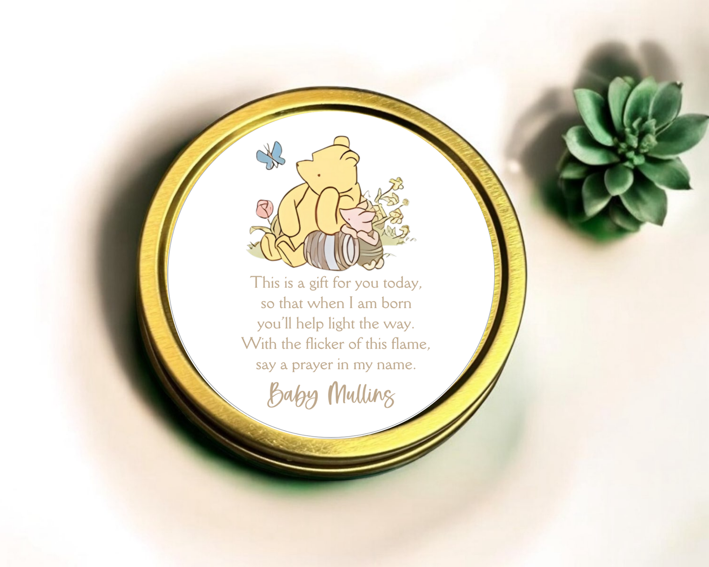 Classic Pooh - Prayer Baby Shower Soy Wax Candle - Set of 1