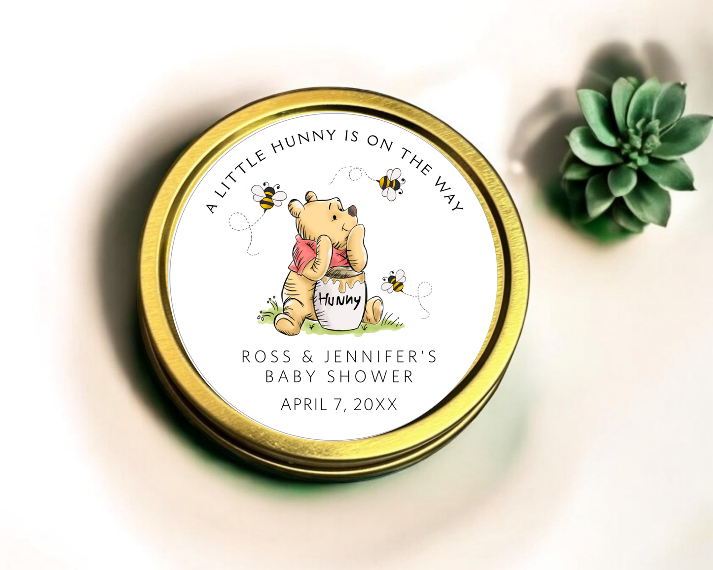 Classic Pooh - Baby Shower Soy Wax Candle - Set of 1