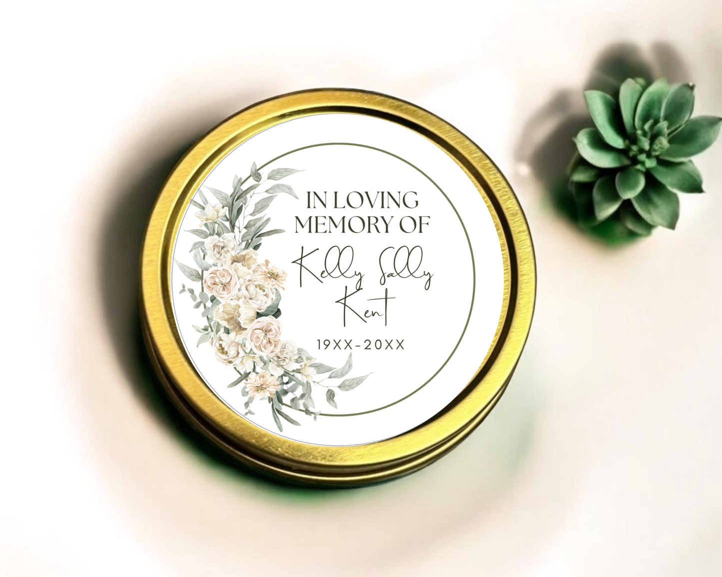 Memorial White Floral - Soy Wax Candle - Set of 1