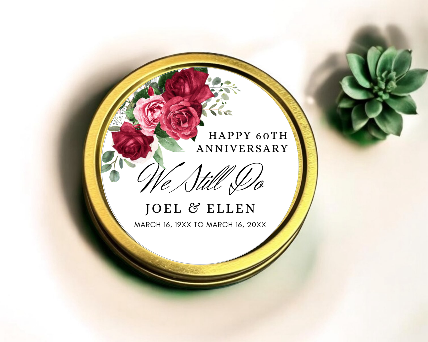Happy Anniversary - Wedding Soy Wax Candle - Set of 1