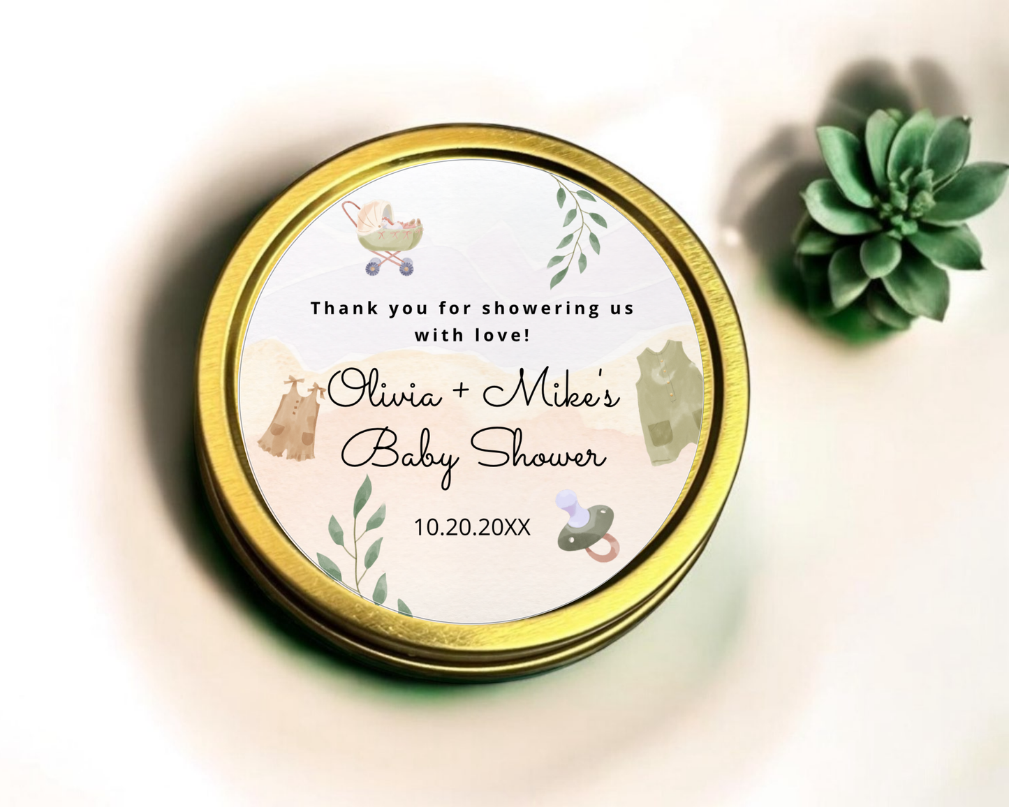 Gender Neutral Baby - Baby Shower Soy Wax Candle - Set of 1