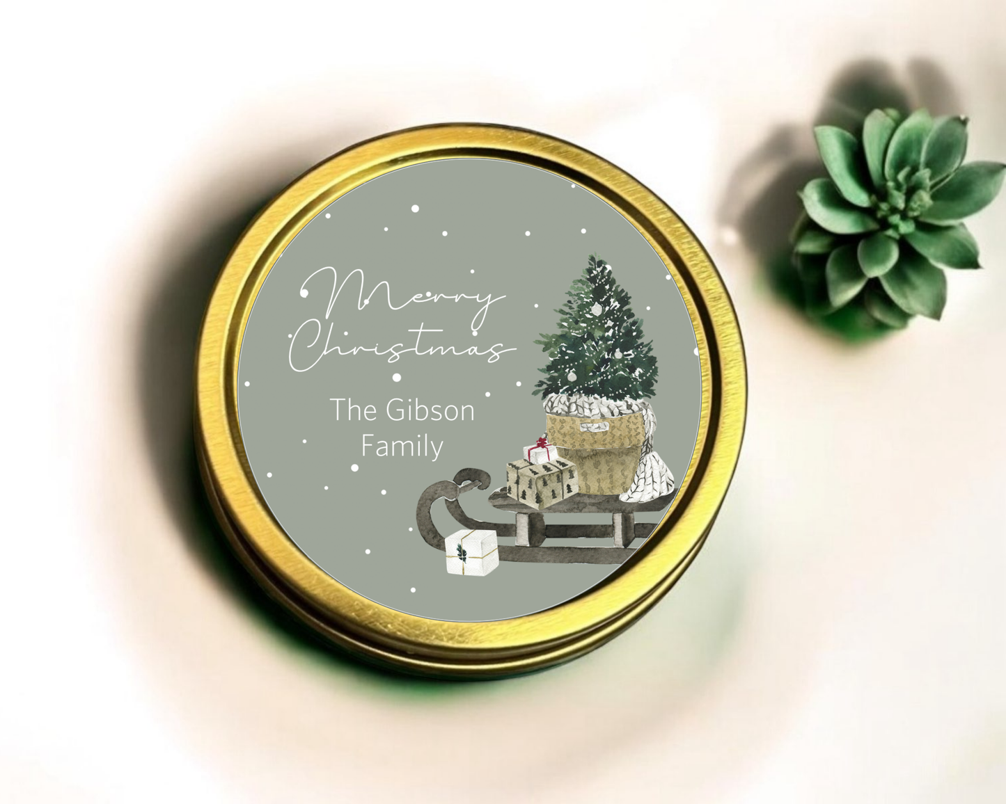 Christmas Sleigh - Holiday Christmas Soy Wax Candle - Set of 1