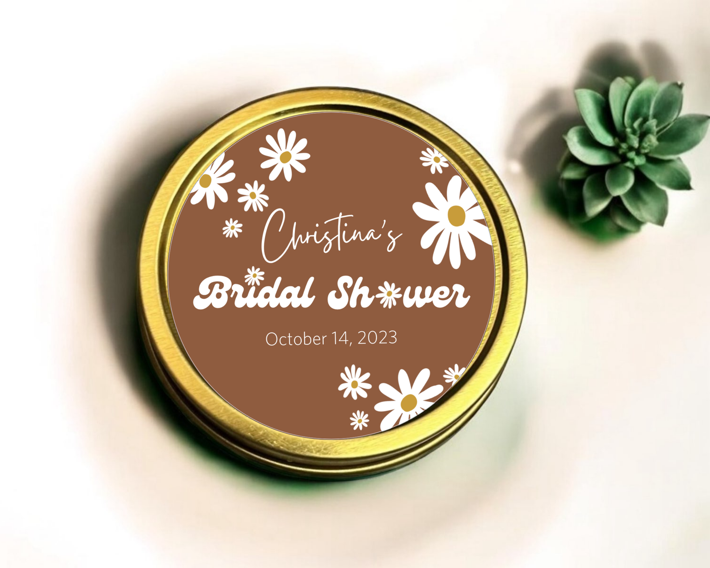 Retro Spring Bridal Shower - Wedding Soy Wax Candle - Set of 1