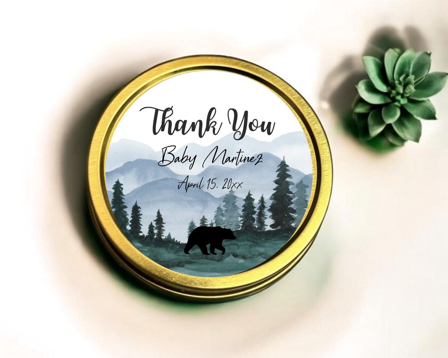 Mountain - Baby Shower Soy Wax Candle - Set of 1
