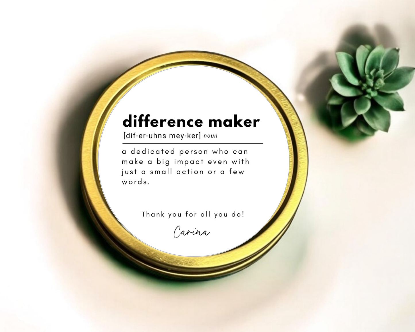 Corporate Difference Maker - Holiday Christmas Soy Wax Candle - Set of 1