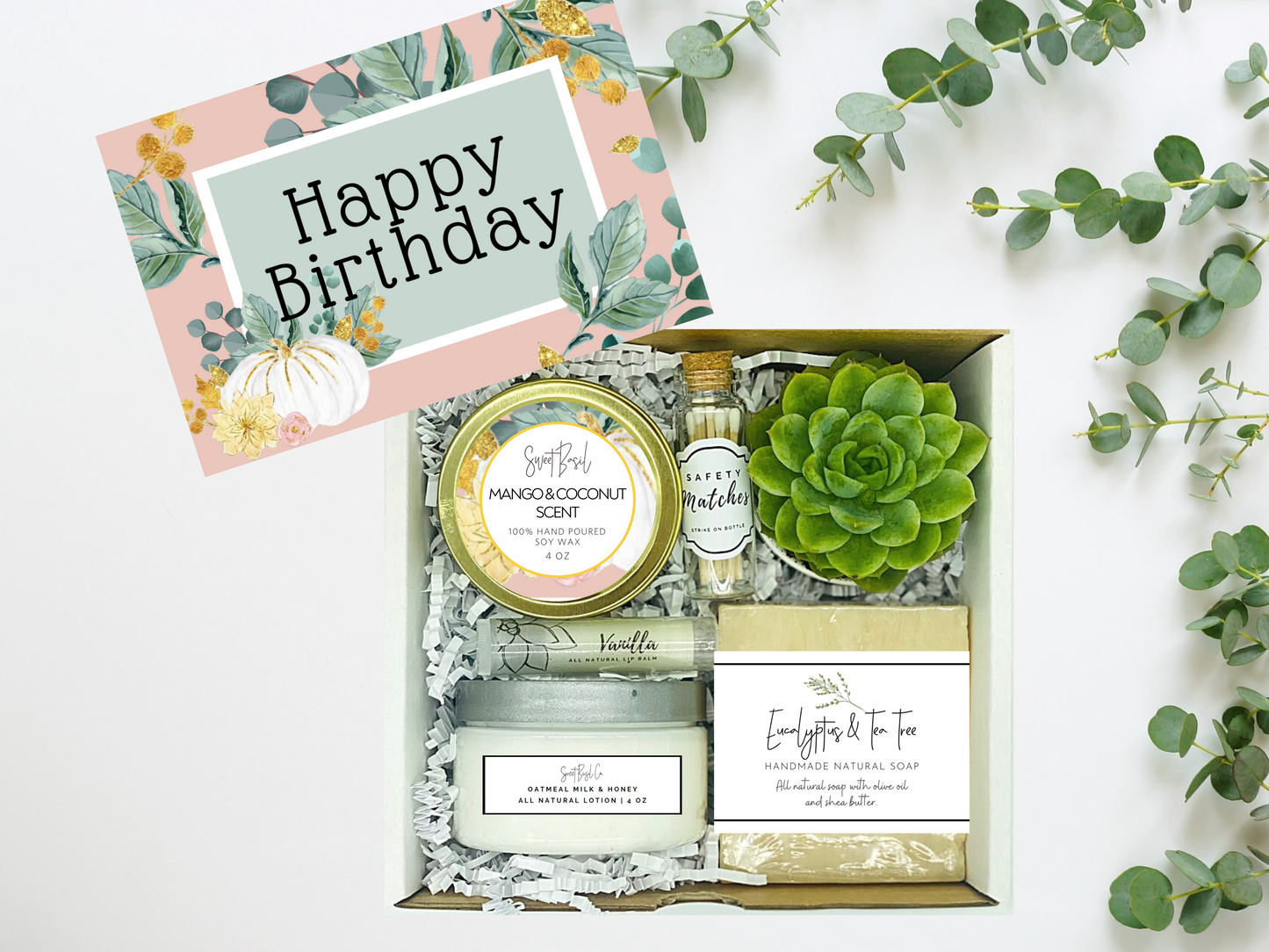 Glitter Pumpkin Happy Birthday Succulent Spa Box