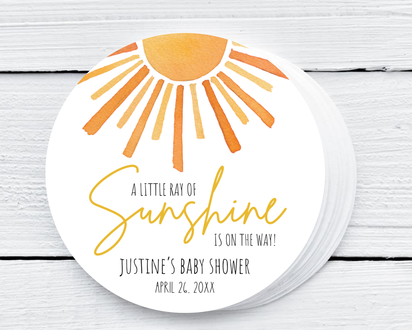 A Little Ray of Sunshine - Baby Shower Soy Wax Candle - Set of 1