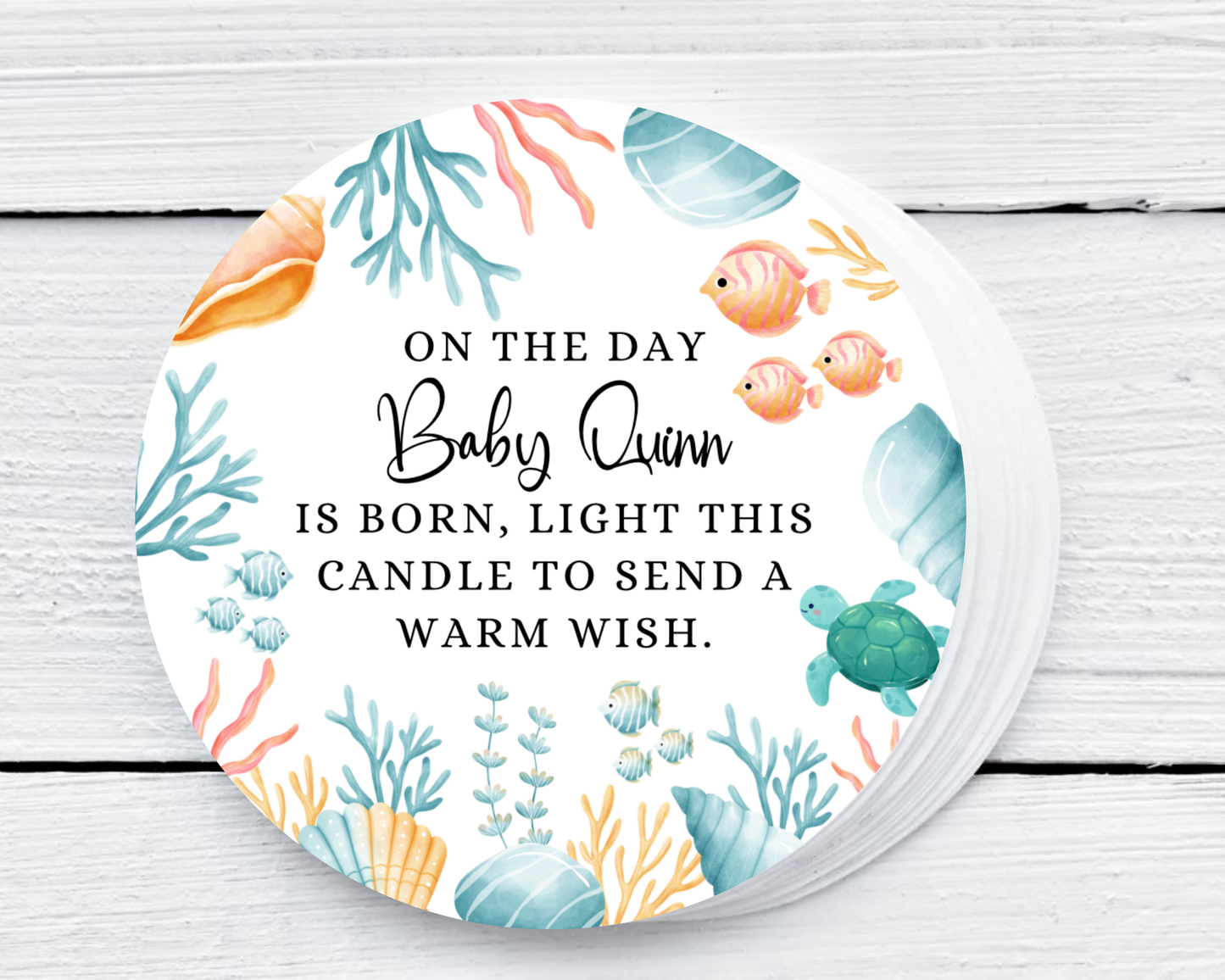 Under the Sea - Prayer Baby Shower Soy Wax Candle - Set of 1