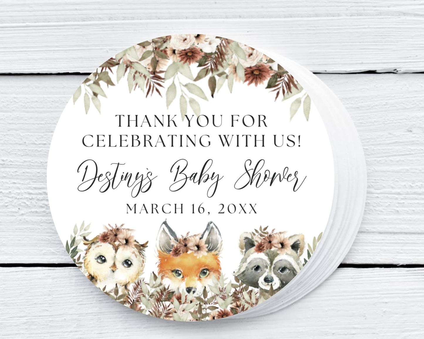 Boho Woodlands - Baby Shower Soy Wax Candle - Set of 1