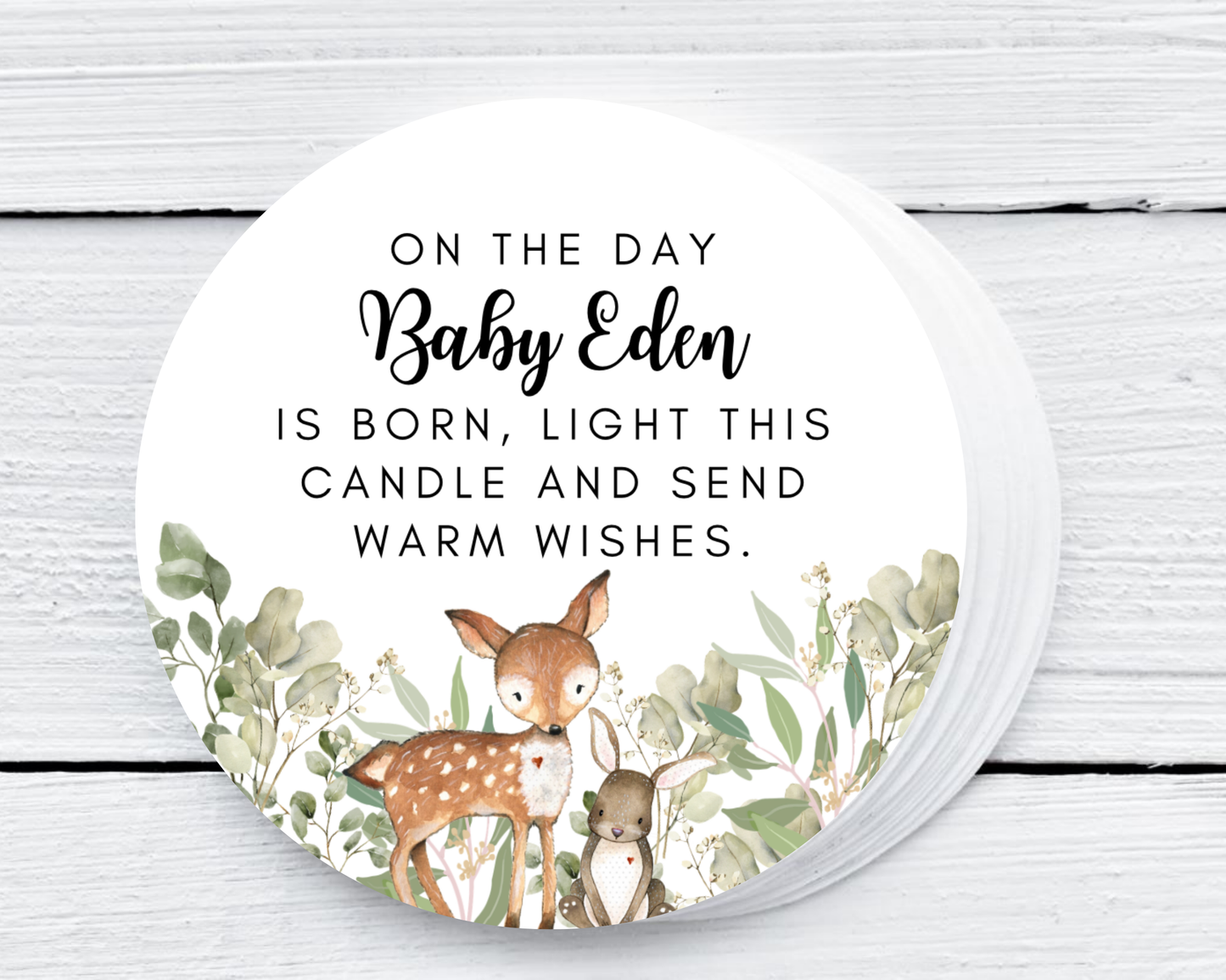 Woodland Fawn - Prayer Baby Shower Soy Wax Candle - Set of 1