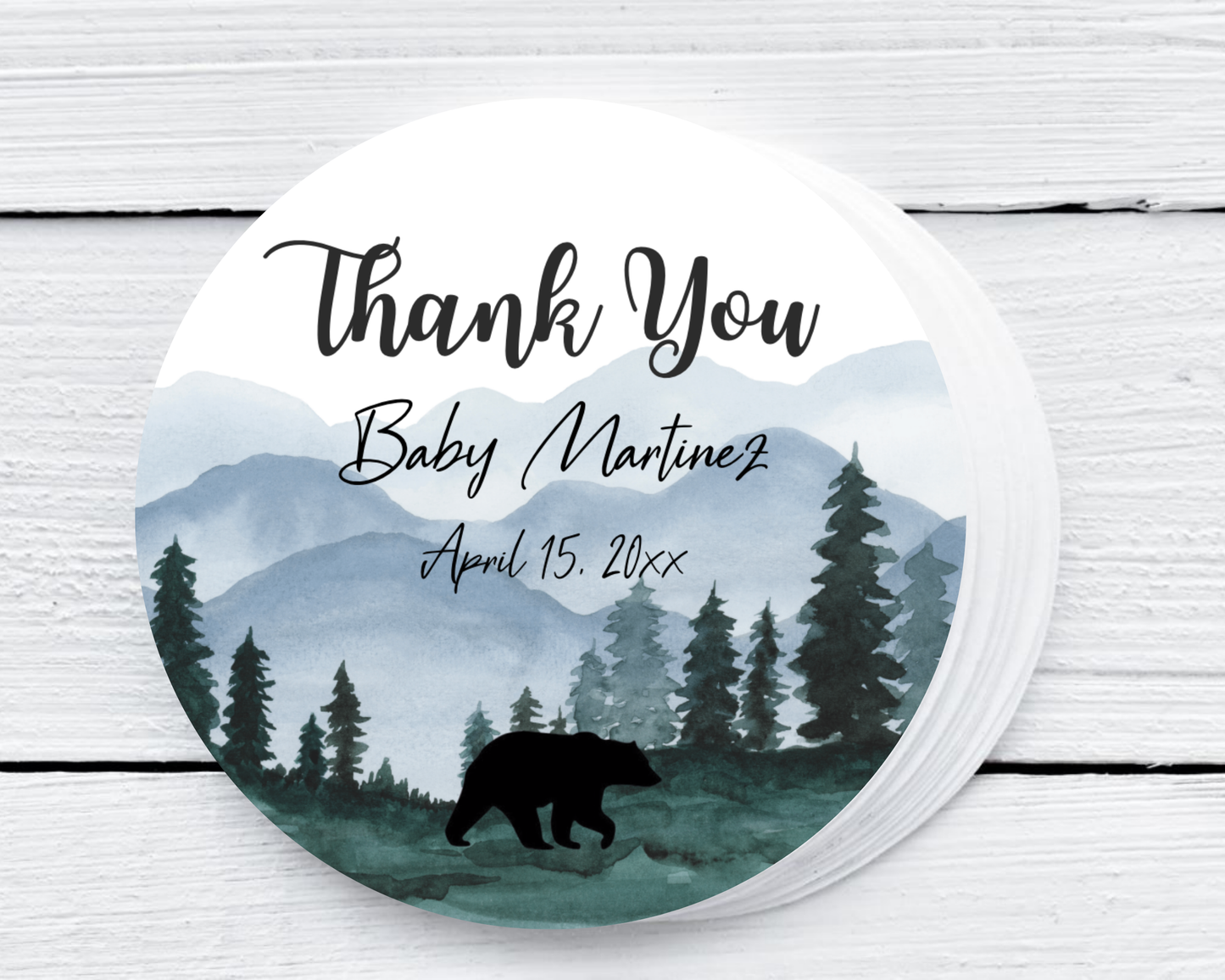 Mountain - Baby Shower Soy Wax Candle - Set of 1