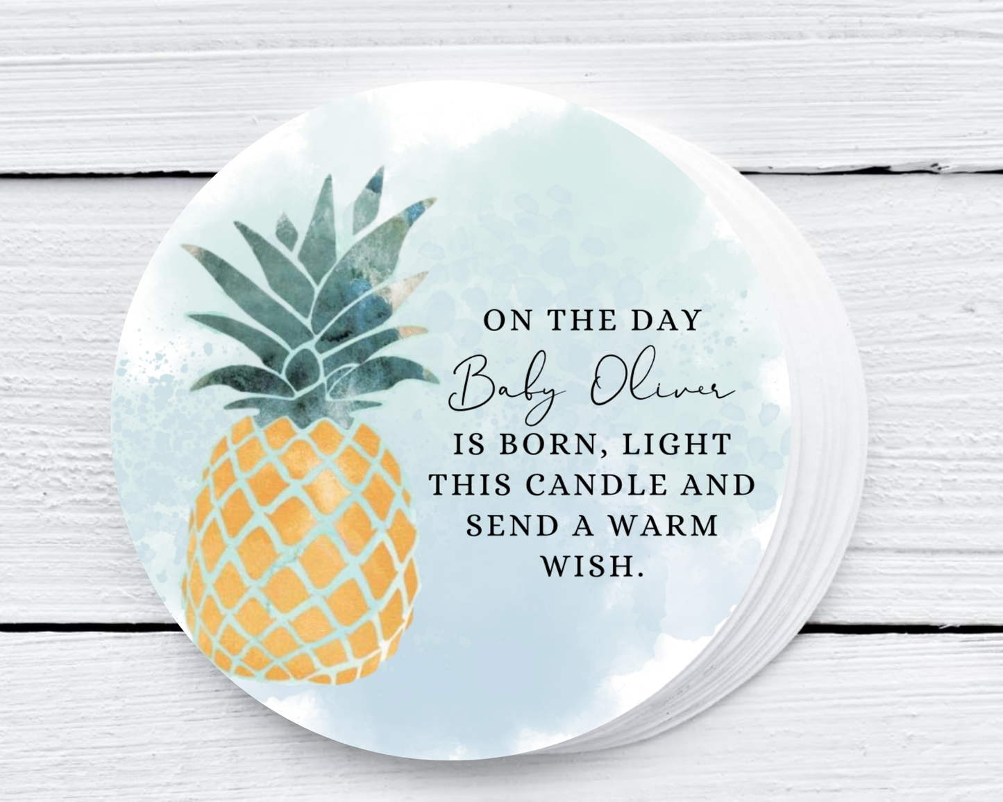 Pineapple - Prayer Baby Shower Soy Wax Candle - Set of 1