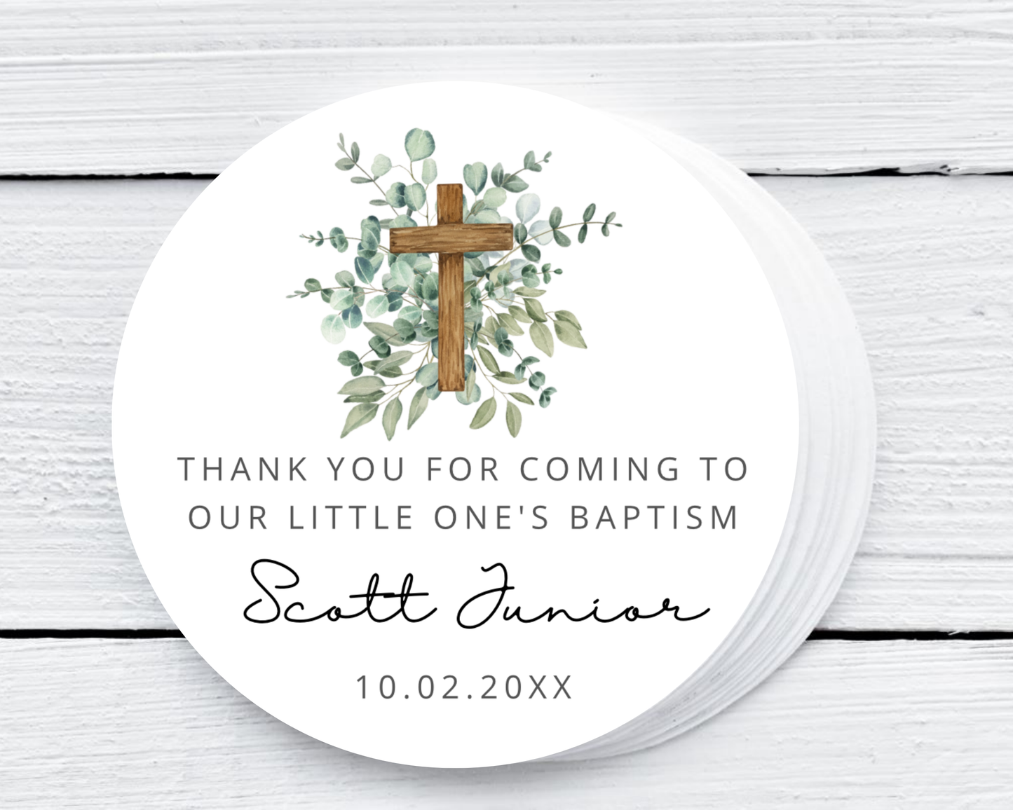 Greenery Boy Baptism - Soy Wax Candle - Set of 1