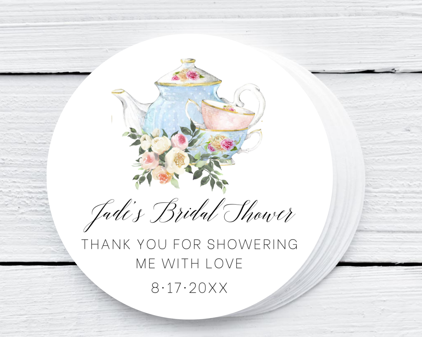 Teapot Bridal Shower - Wedding Soy Wax Candle - Set of 1
