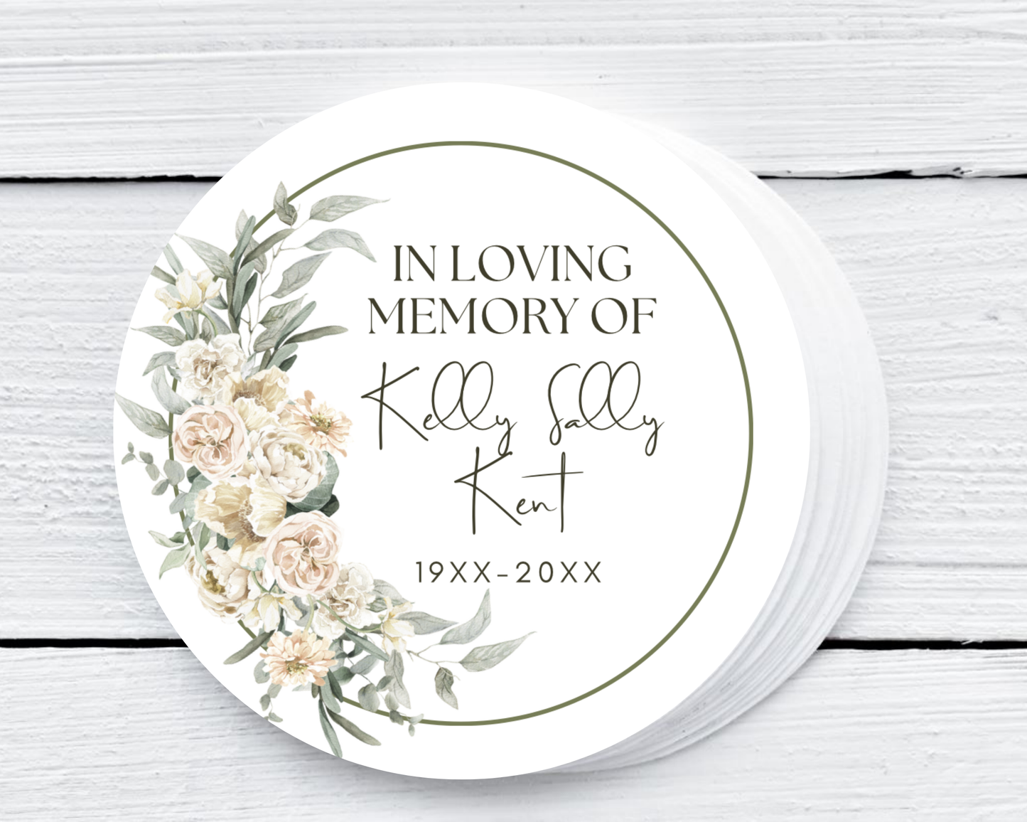 Memorial White Floral - Soy Wax Candle - Set of 1