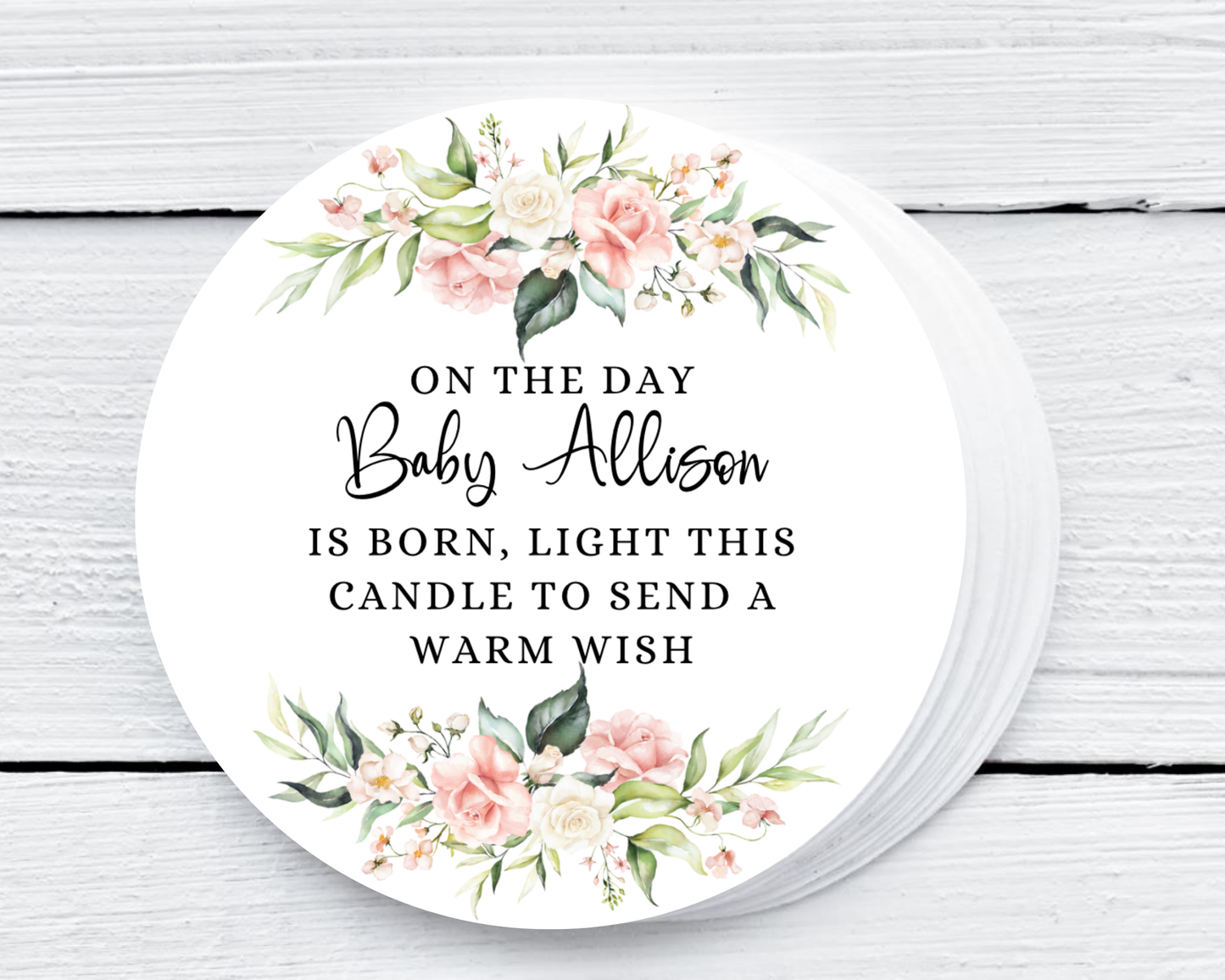 Floral - Prayer Baby Shower Soy Wax Candle - Set of 1