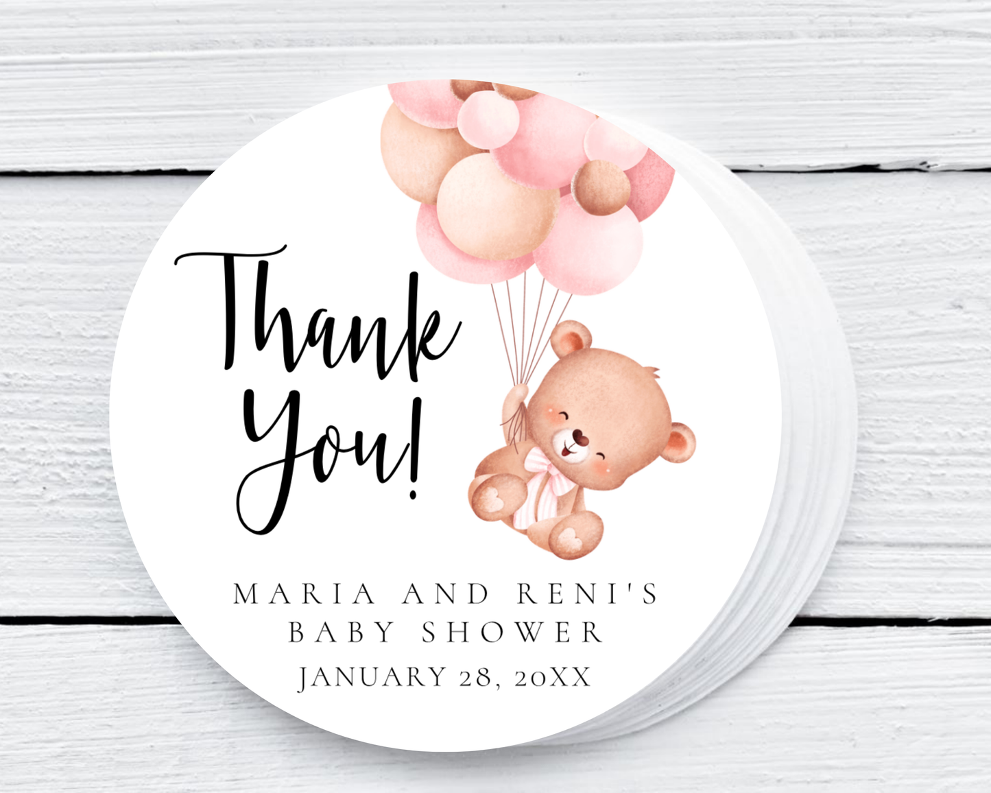 Pink Teddy Bear - Baby Shower Soy Wax Candle - Set of 1