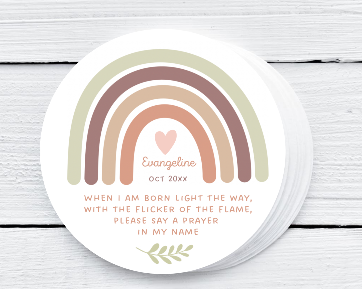 Rainbow - Prayer Baby Shower Soy Wax Candle - Set of 1