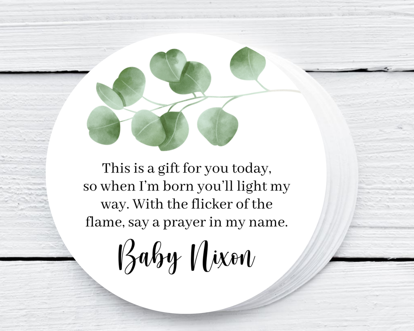 Greenery - Prayer Baby Shower Soy Wax Candle - Set of 1