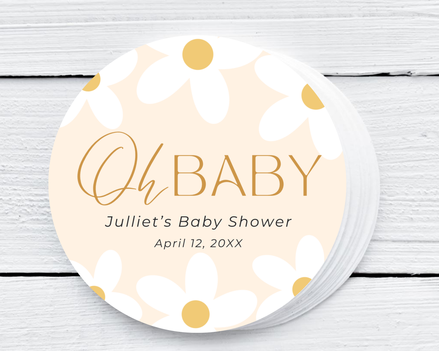 Daisy - Baby Shower Soy Wax Candle - Set of 1