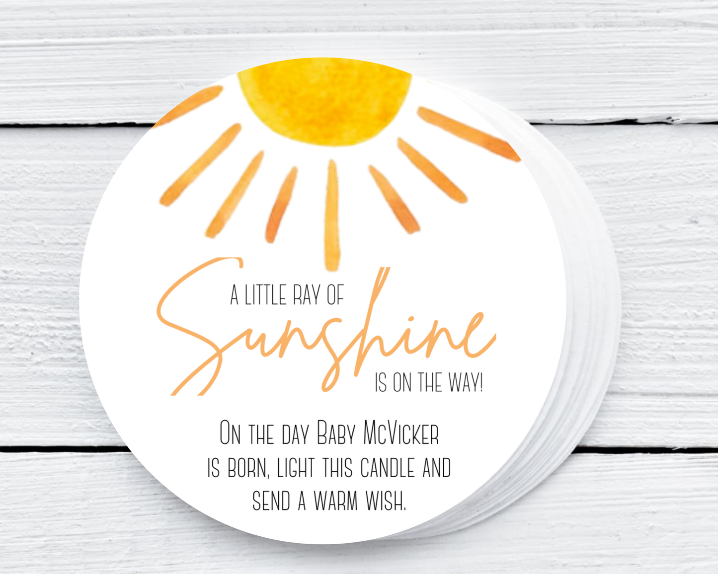 A Little Ray of Sunshine - Prayer Baby Shower Soy Wax Candle - Set of 1