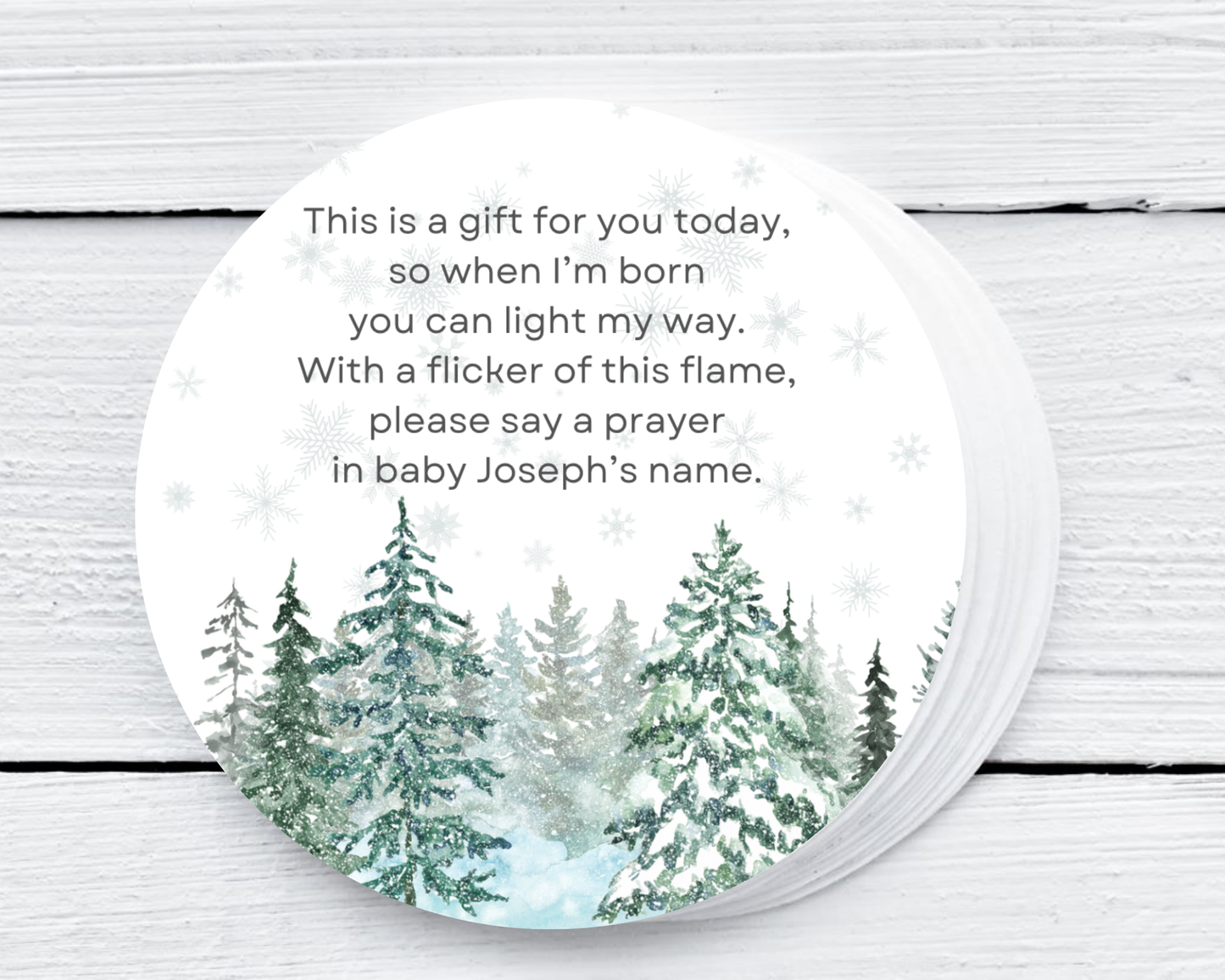 Winter - Prayer Baby Shower Soy Wax Candle - Set of 1