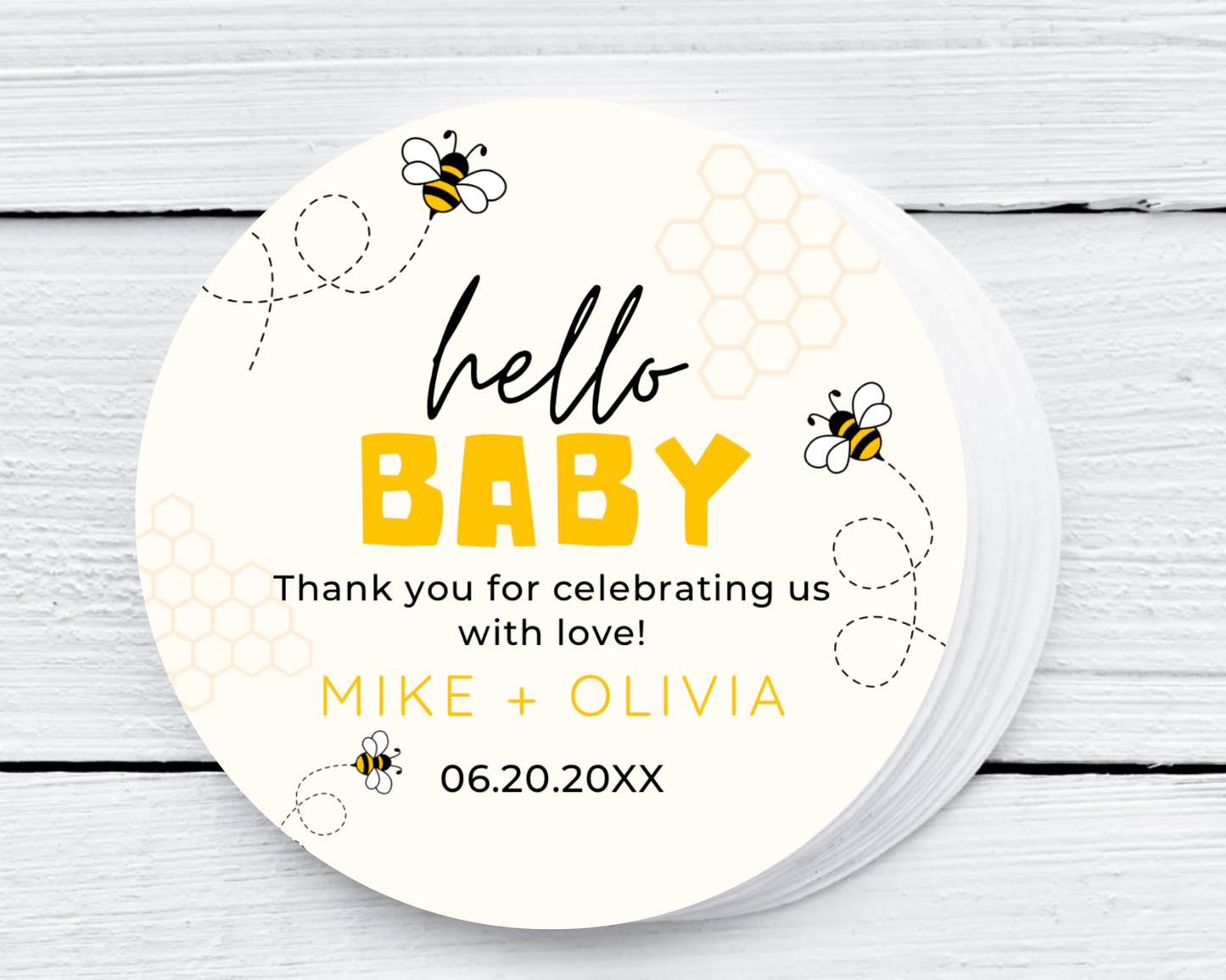 Hello Bee Baby - Baby Shower Soy Wax Candle - Set of 1