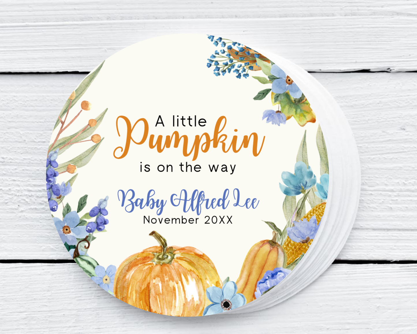 Boy A Little Pumpkin - Baby Shower Soy Wax Candle - Set of 1