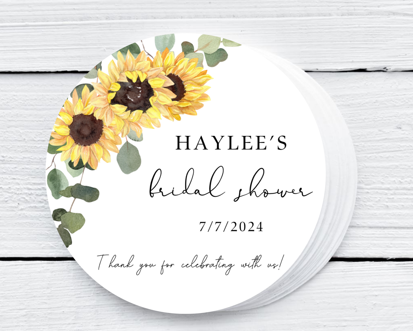 Sunflower Bridal Shower - Wedding Soy Wax Candle - Set of 1