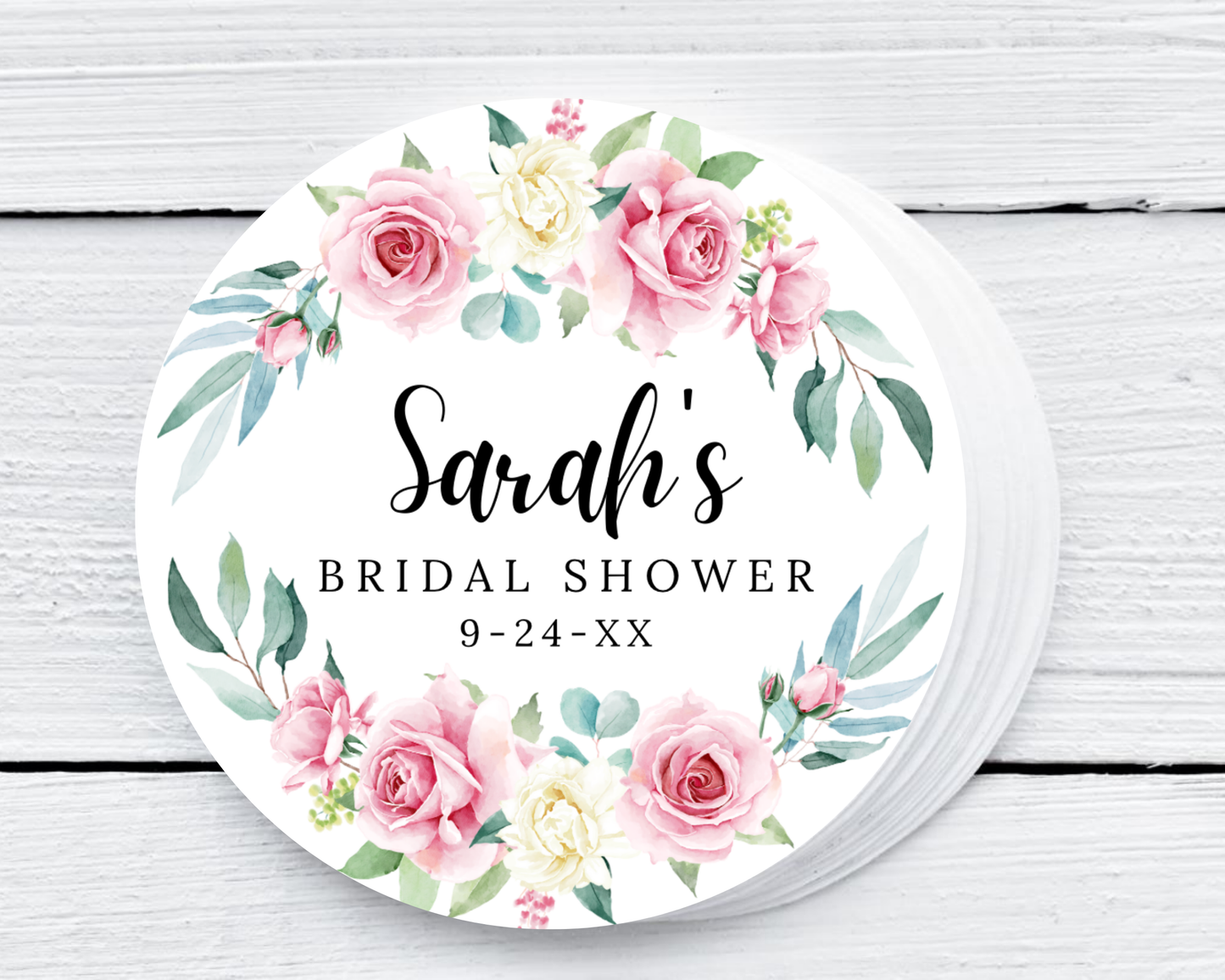 Pink Floral Bridal Shower - Wedding Soy Wax Candle - Set of 1
