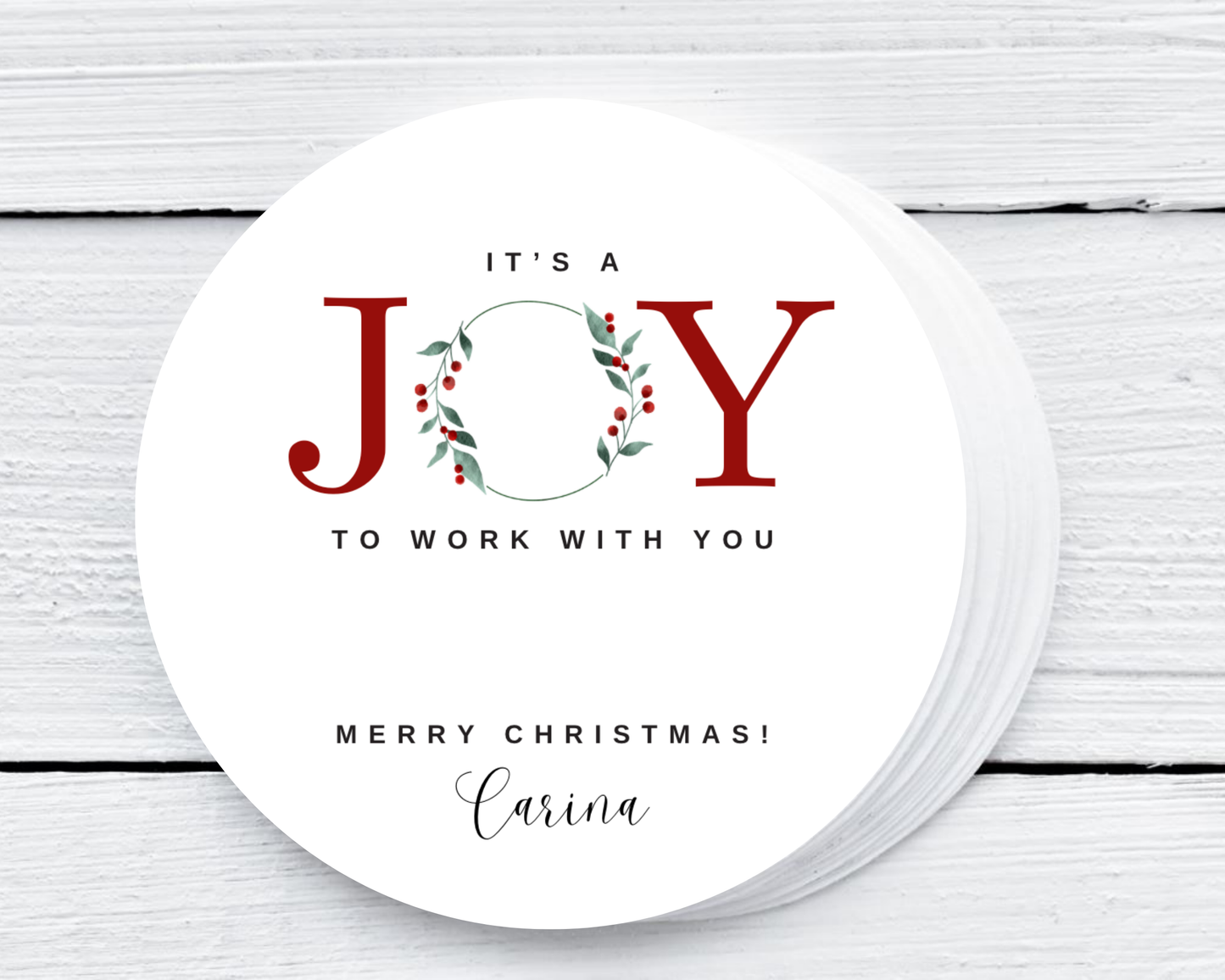 It's a Joy to Work With You - Holiday Christmas Soy Wax Candle - Set of 1