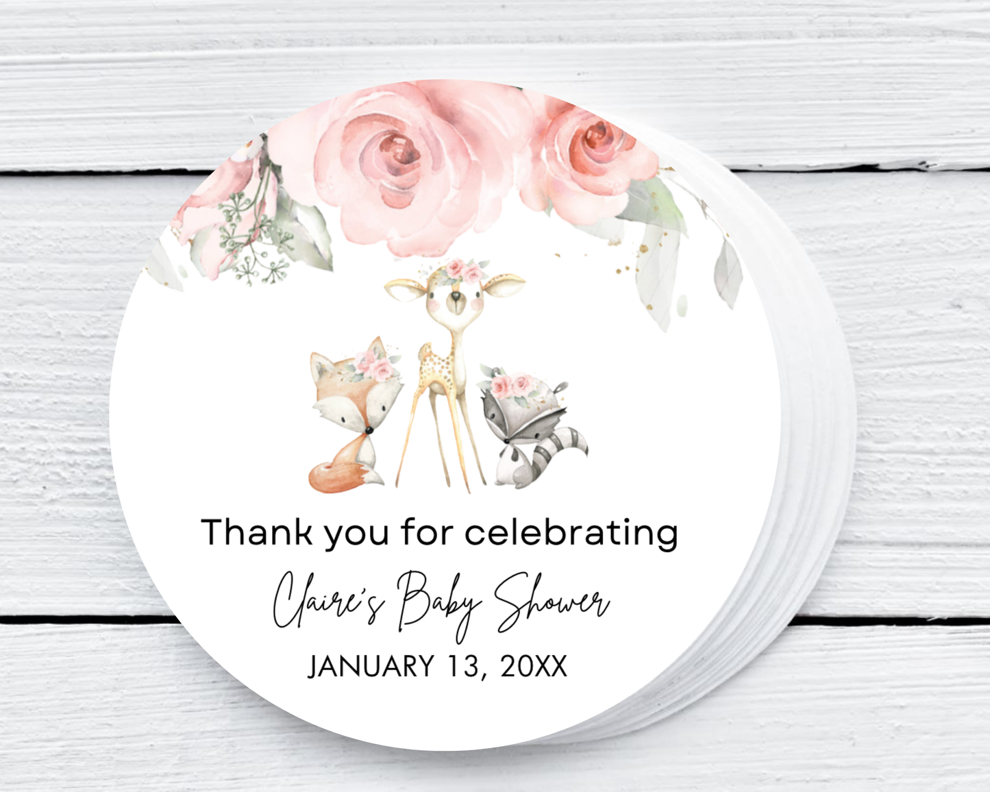 Boho Woodland Deer - Baby Shower Soy Wax Candle - Set of 1