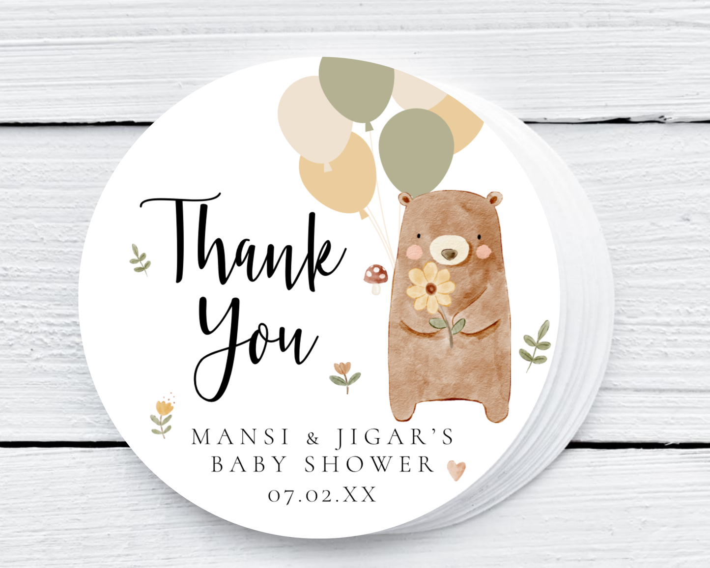 Boho Bear - Baby Shower Soy Wax Candle - Set of 1