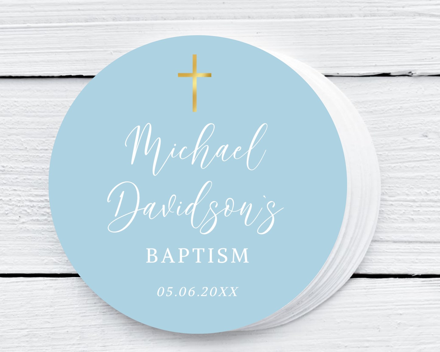 Blue Boy Baptism - Soy Wax Candle - Set of 1