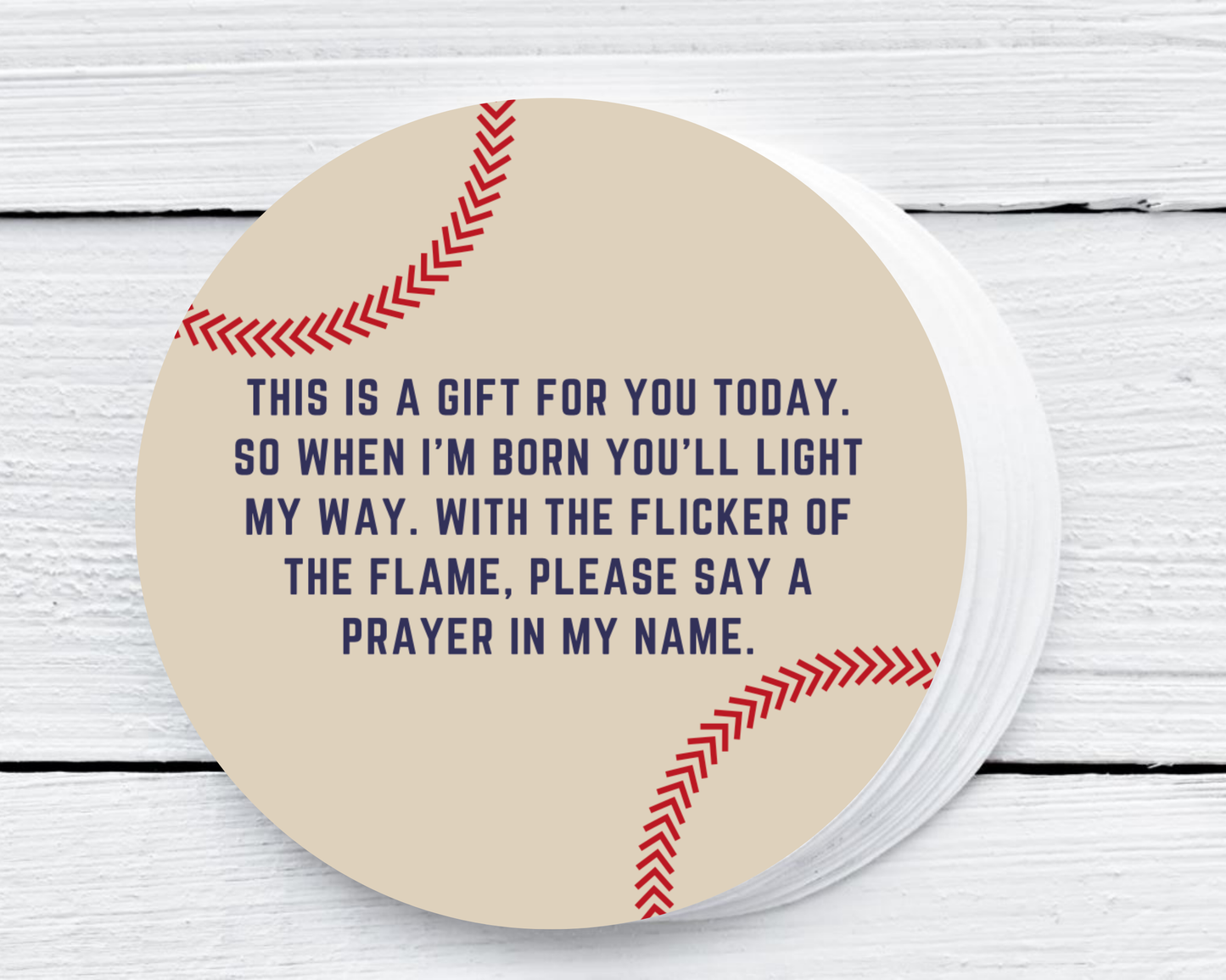Baseball - Prayer Baby Shower Soy Wax Candle - Set of 1