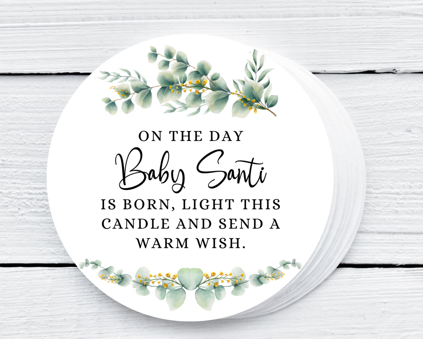Greenery - Prayer Baby Shower Soy Wax Candle - Set of 1