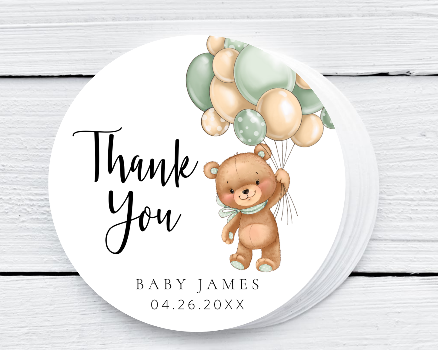 Green Teddy Bear - Baby Shower Soy Wax Candle - Set of 1