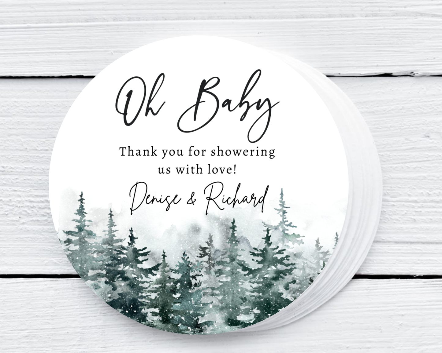 Winter Greenery - Baby Shower Soy Wax Candle - Set of 1