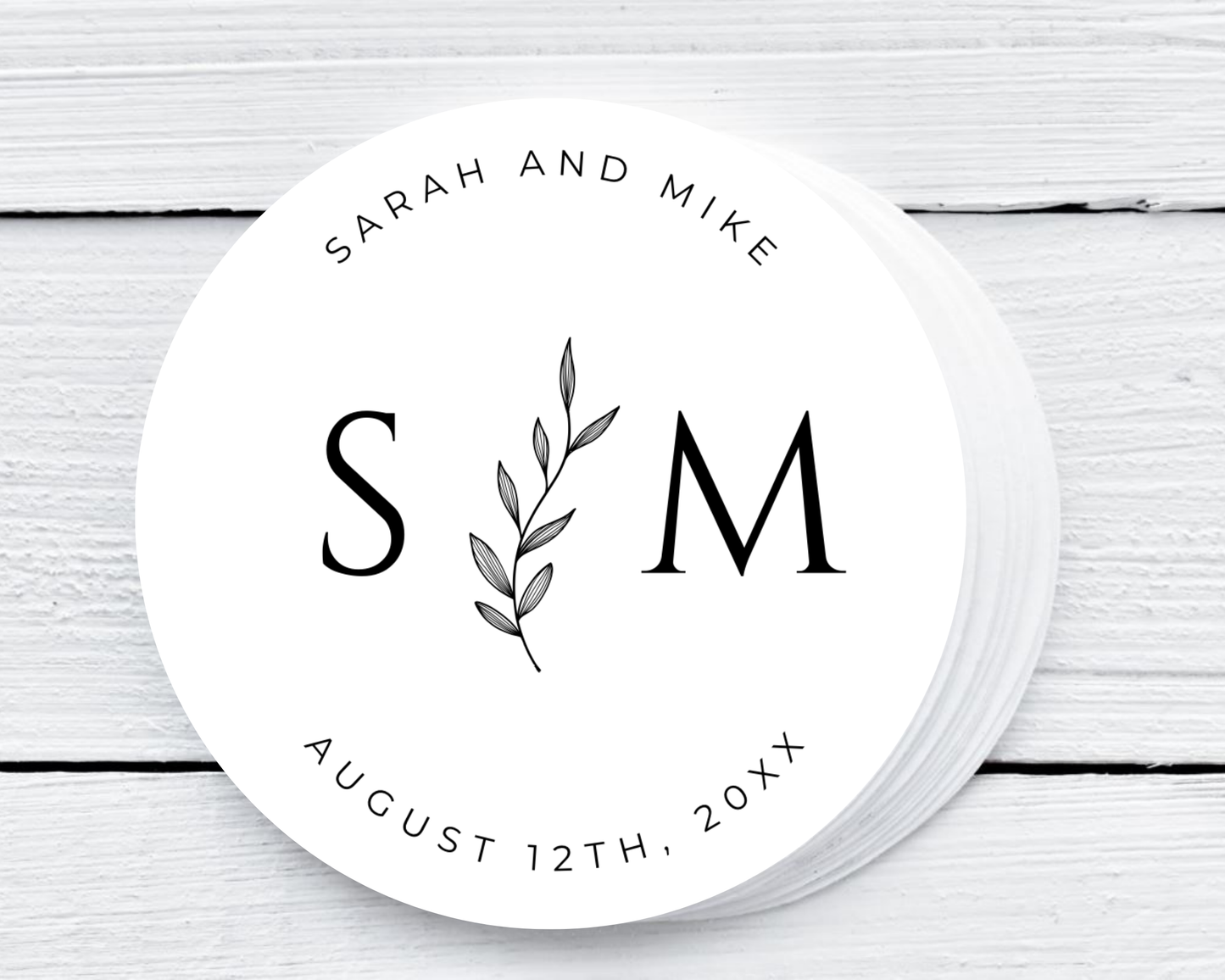 Simple Wedding Monogram - Wedding Soy Wax Candle - Set of 1