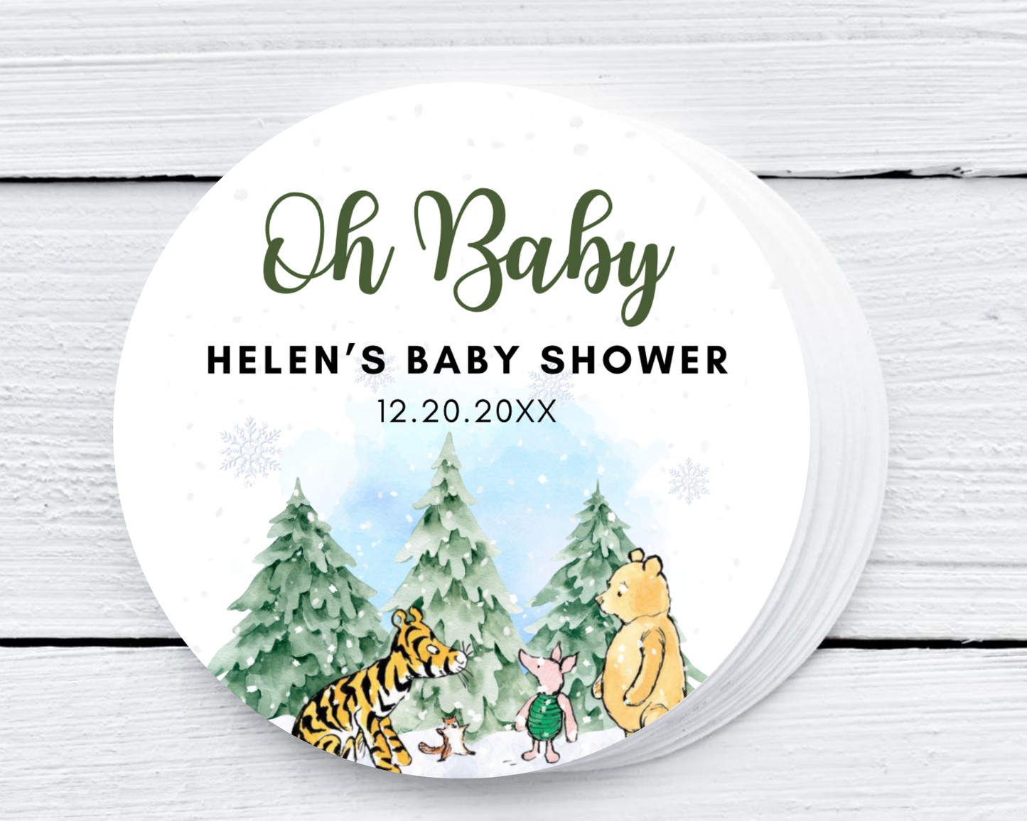 Winter Classic Winnie the Pooh - Baby Shower Soy Wax Candle - Set of 1