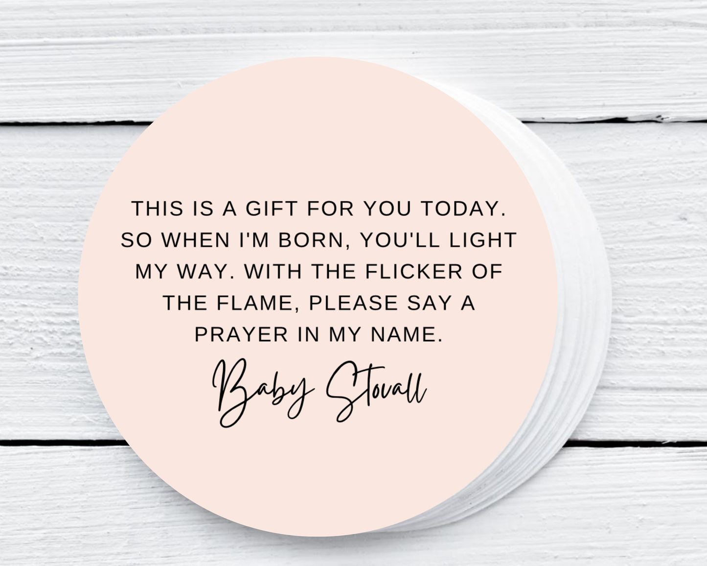 Gender Neutral - Prayer Baby Shower Soy Wax Candle - Set of 1