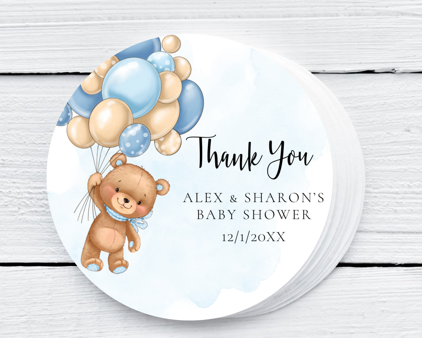 Blue Teddy Bear - Baby Shower Soy Wax Candle - Set of 1