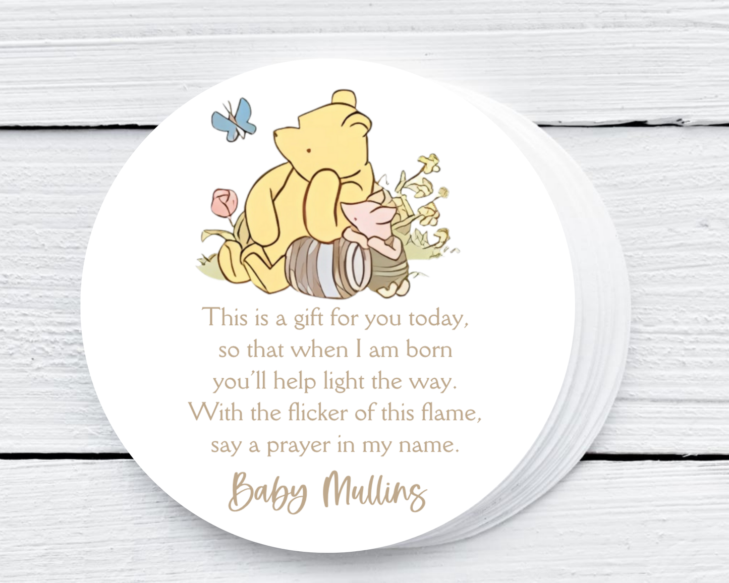 Classic Pooh - Prayer Baby Shower Soy Wax Candle - Set of 1
