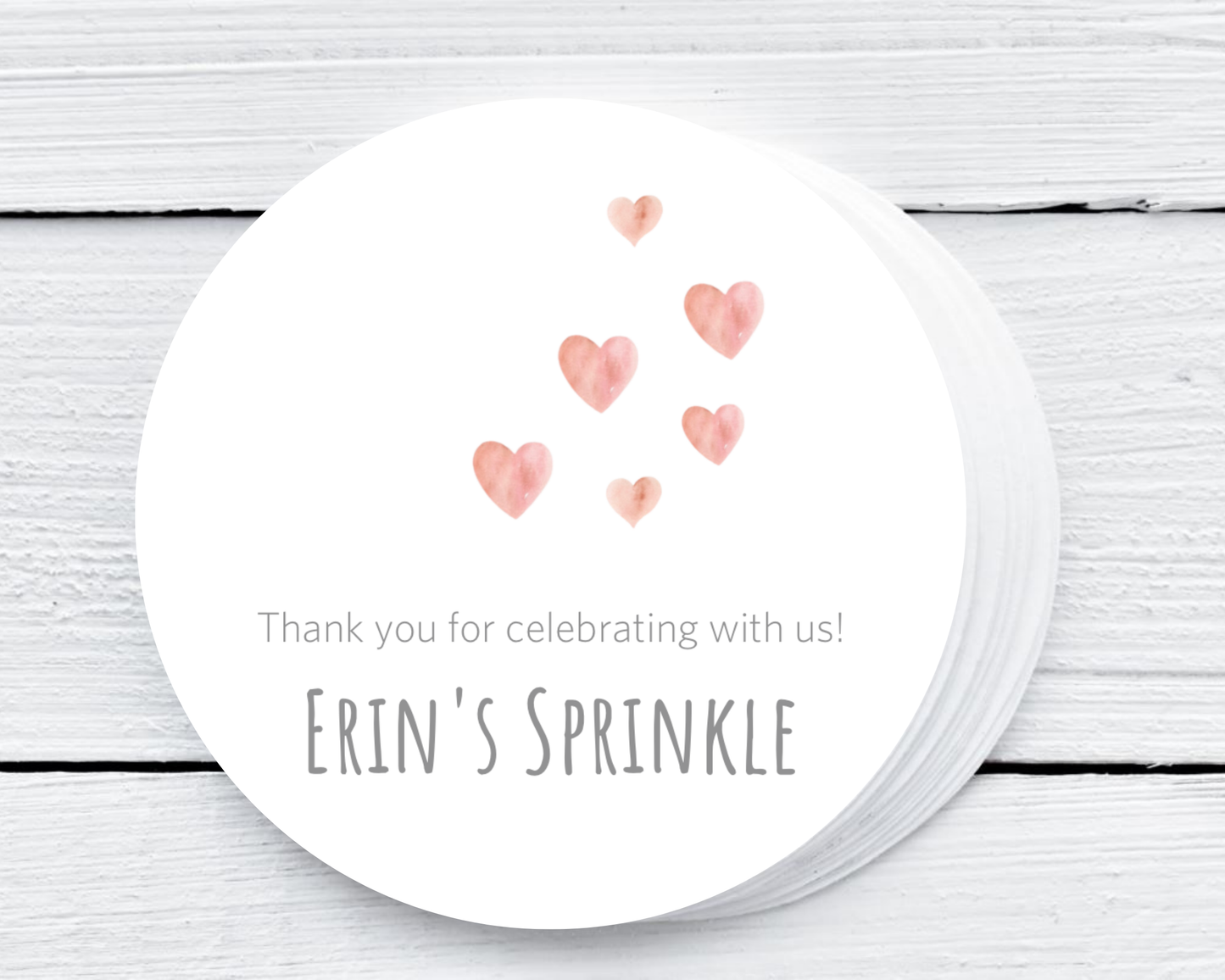 Heart Pink Sprinkle - Baby Shower Soy Wax Candle - Set of 1