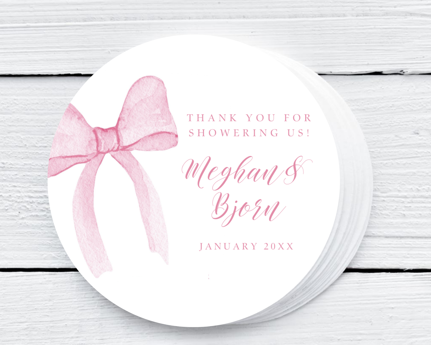 Pink Bow - Baby Shower Soy Wax Candle - Set of 1