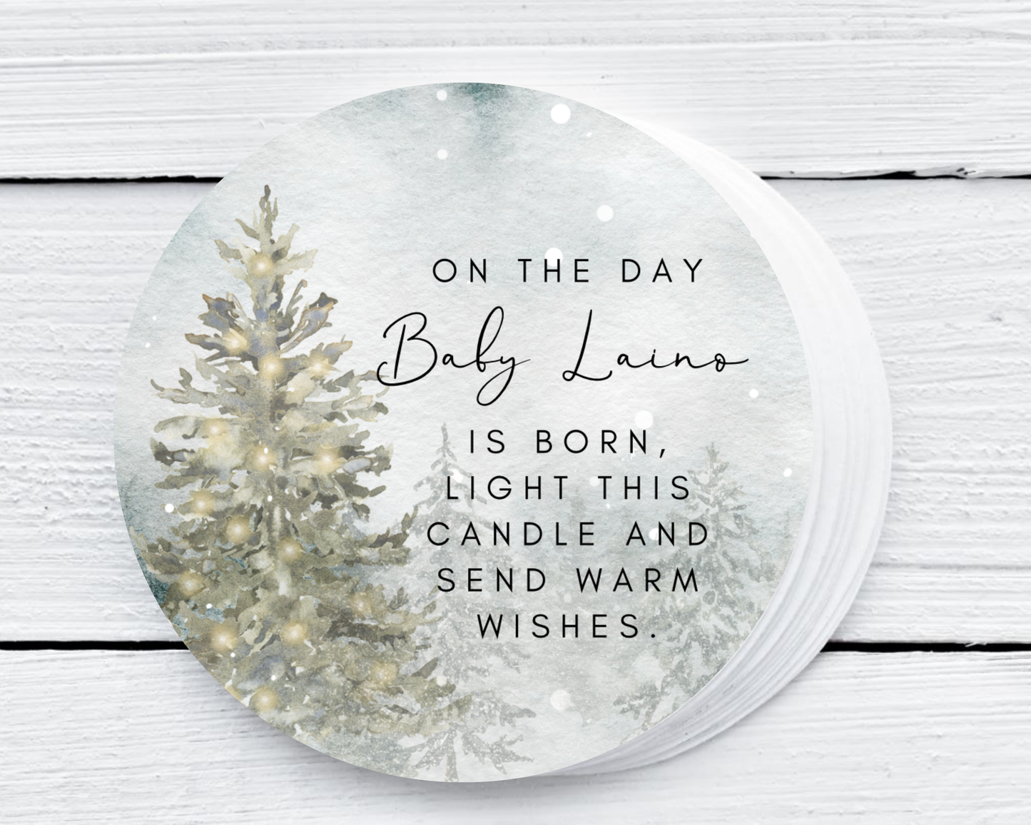 Winter Christmas - Prayer Baby Shower Soy Wax Candle - Set of 1
