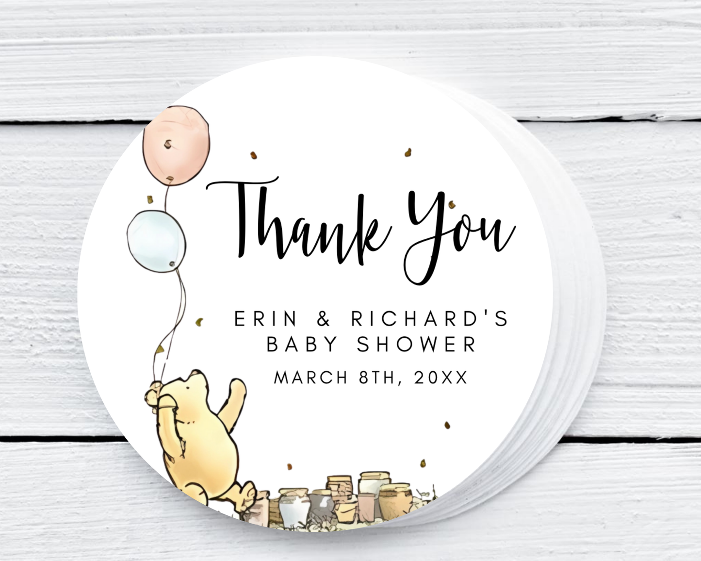 Classic Pooh - Baby Shower Soy Wax Candle - Set of 1