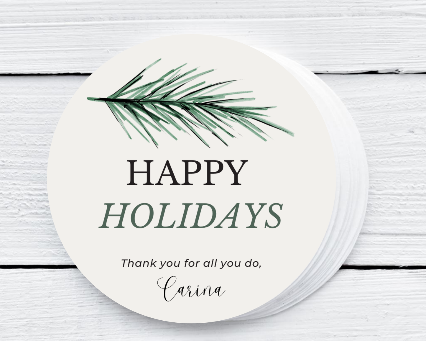 Greenery Happy Holidays - Holiday Christmas Soy Wax Candle - Set of 1